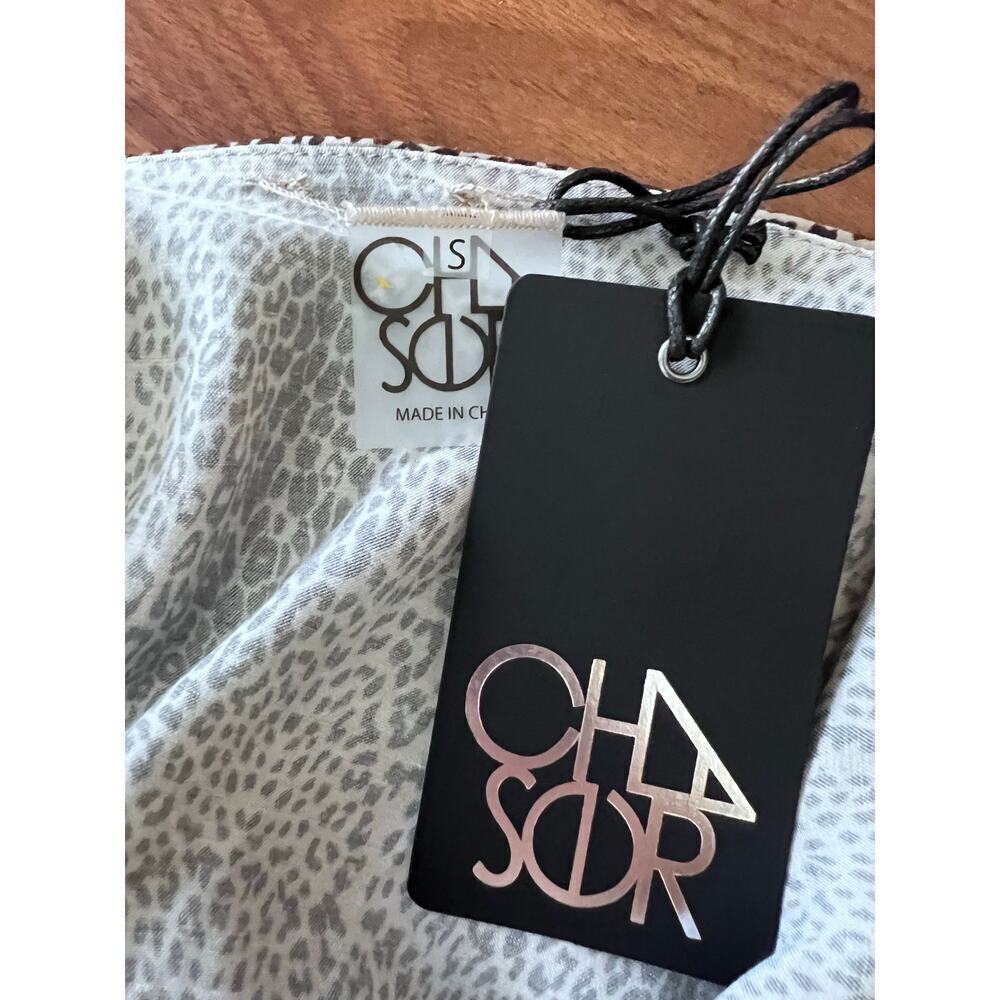 ☀️Chaser NWT Leopard Print Slip Dress Midi Spaghetti Strap Neutral Size Small - Picture 3 of 6